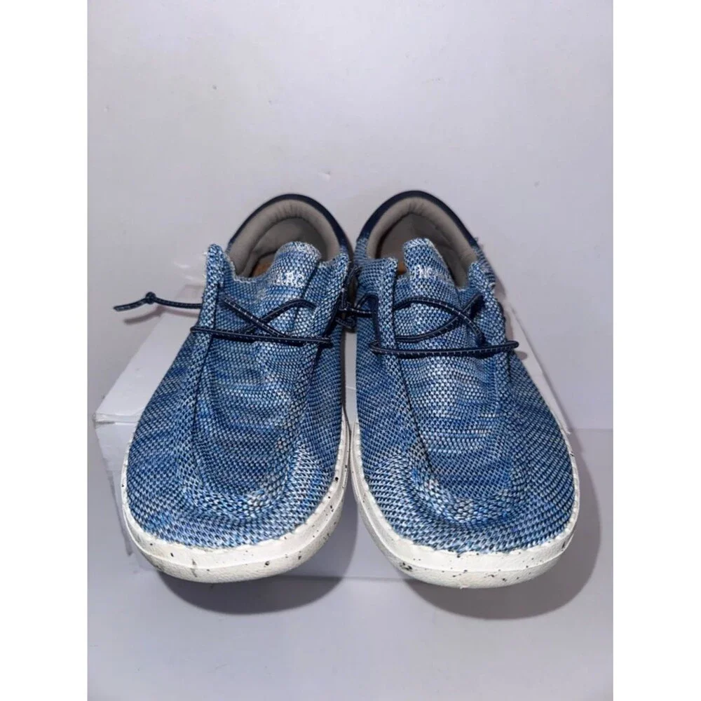 Bruno Marc size 6 Kids Blue Knit Moccasin Slip-Ons shoes